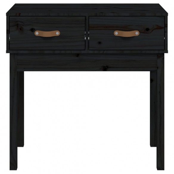 Table console Noir 76,5x40x75 cm Bois massif de pin