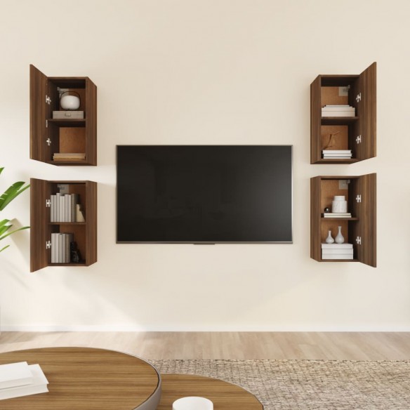 Meubles TV 4 pcs Chêne marron 30,5x30x60 cm Bois d'ingénierie