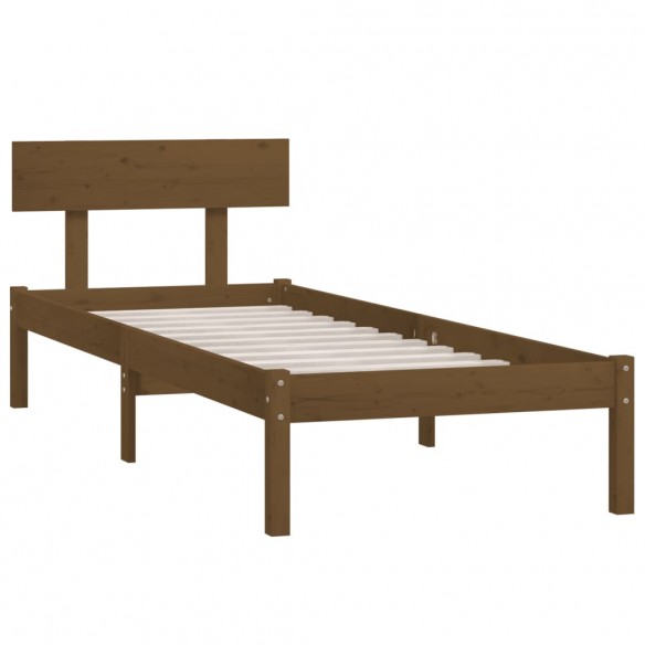 Cadre de lit Marron miel Bois de pin massif 100x200 cm