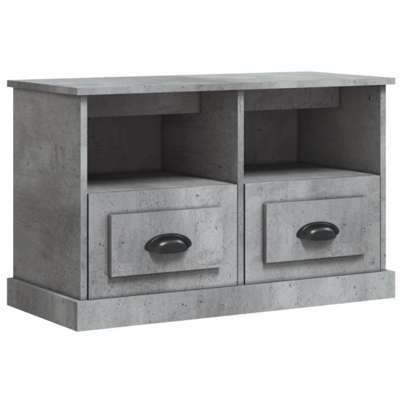 Meuble TV gris béton 80x35x50 cm bois d'ingénierie