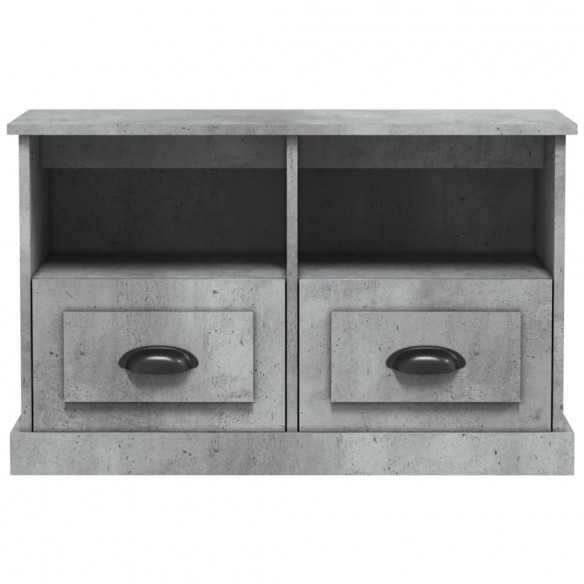 Meuble TV gris béton 80x35x50 cm bois d'ingénierie