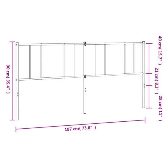 Tête de lit métal noir 180 cm