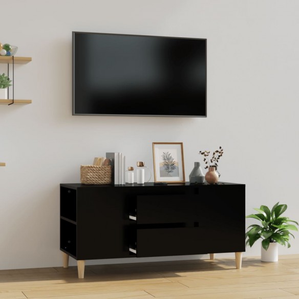 Meuble TV Noir 102x44,5x50 cm Bois d'ingénierie