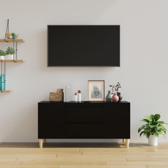 Meuble TV Noir 102x44,5x50 cm Bois d'ingénierie