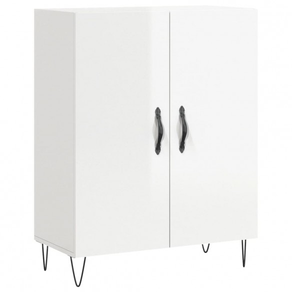 Buffet Blanc brillant 69,5x34x90 cm Bois d'ingénierie