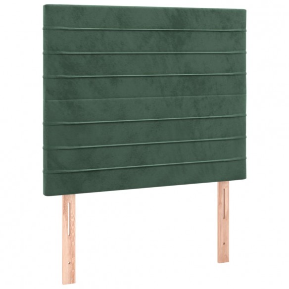 Cadre de lit avec matelas Vert foncé 100x200 cm