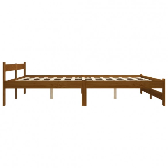 Cadre de lit Marron miel Bois de pin massif 200x200 cm