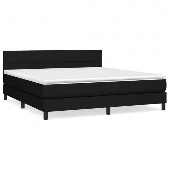 Cadre de lit avec matelas Noir 160x200 cm Tissu