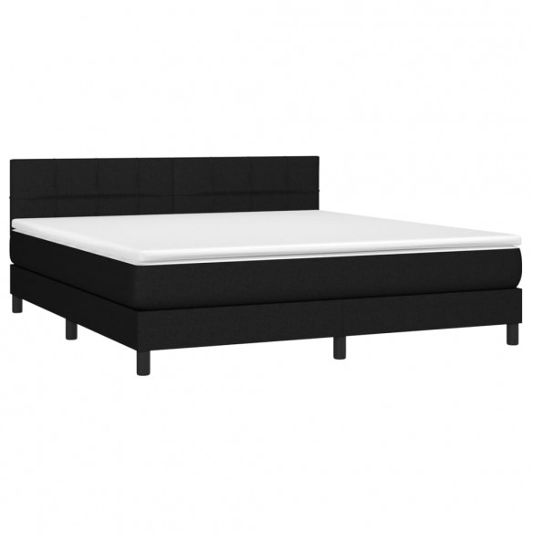 Cadre de lit avec matelas Noir 160x200 cm Tissu