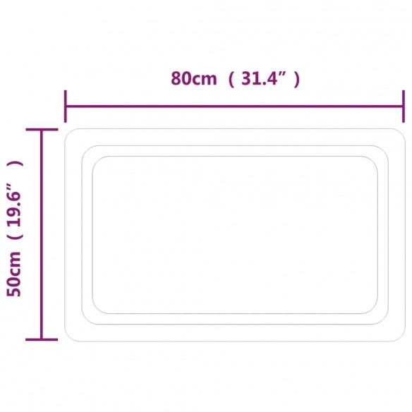 Miroir de salle de bain à LED 50x80 cm