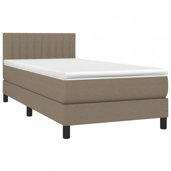 Cadre de lit avec matelas LED Taupe 80x200 cm Tissu