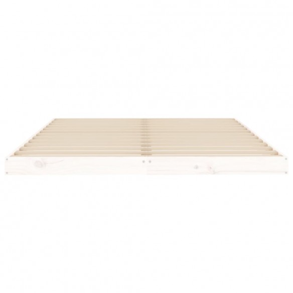 Cadre de lit blanc 140x190 cm bois de pin massif