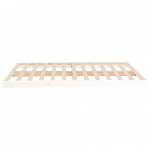 Cadre de lit blanc 140x190 cm bois de pin massif