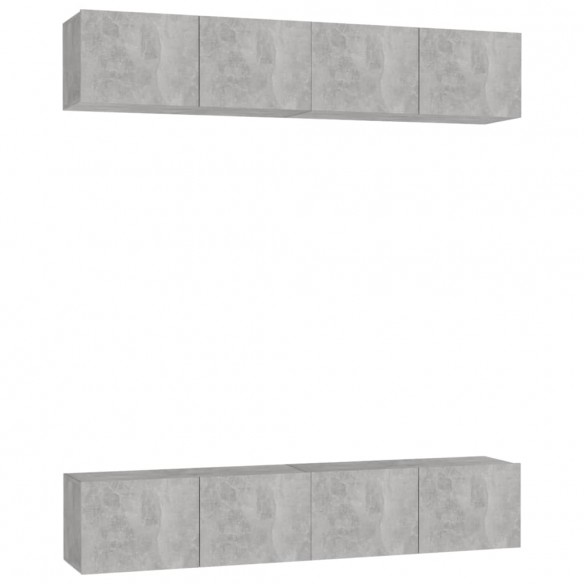 Meubles TV 4 pcs Gris béton 80x30x30 cm Aggloméré