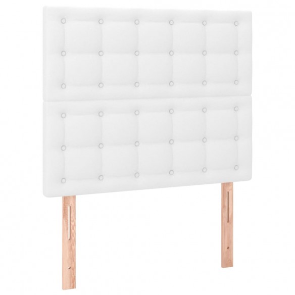 Cadre de lit avec matelas et LED Blanc 90x190 cm