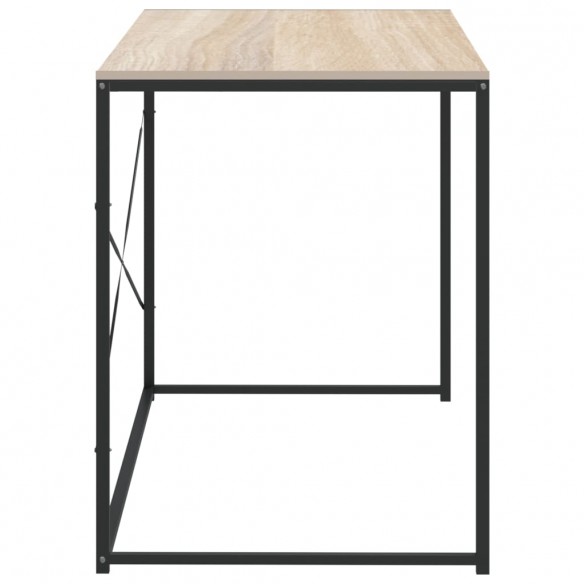 Bureau d'ordinateur Noir et chêne 110x60x70 cm Aggloméré