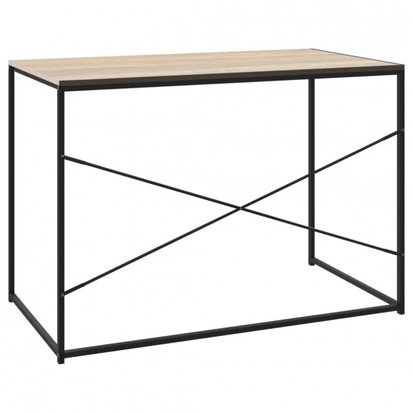 Bureau d'ordinateur Noir et chêne 110x60x70 cm Aggloméré