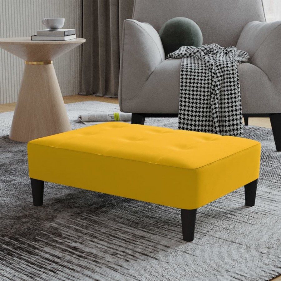 Repose-pied Jaune 78x56x32 cm Velours