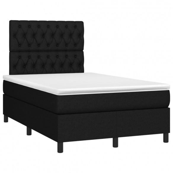 Cadre de lit avec matelas Noir 120x200 cm Tissu