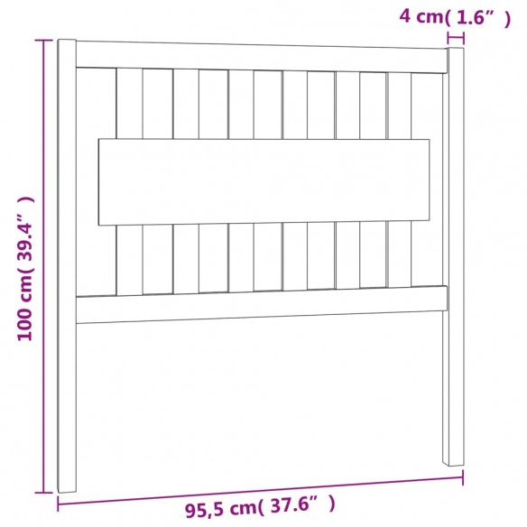 Tête de lit Marron miel 95,5x4x100 cm Bois massif de pin