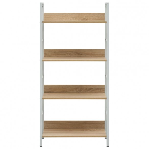 Bibliothèque à 4 niveaux chêne 60x27,6x124,5 cm bois ingénierie