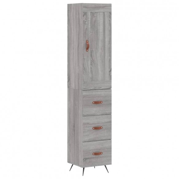 Buffet haut Sonoma gris 34,5x34x180 cm Bois d'ingénierie