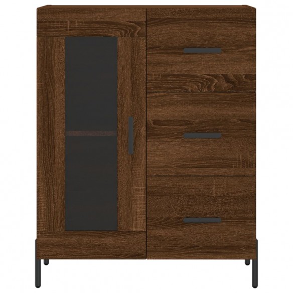 Buffet haut Chêne marron 69,5x34x180 cm Bois d'ingénierie