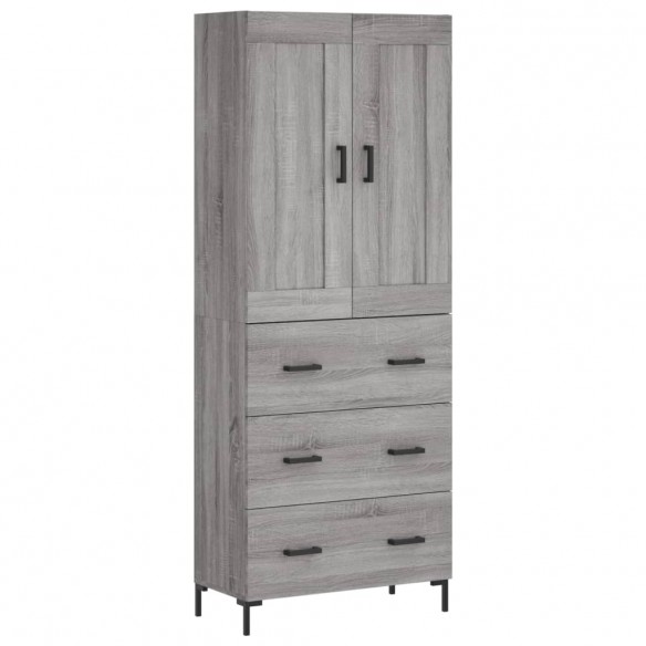 Buffet haut Sonoma gris 69,5x34x180 cm Bois d'ingénierie