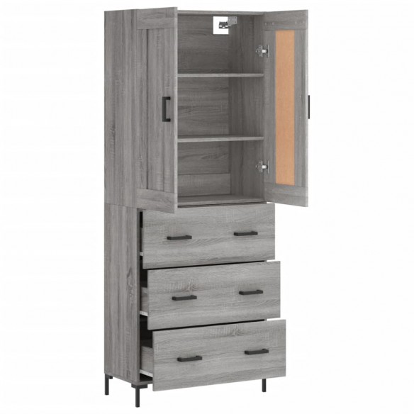 Buffet haut Sonoma gris 69,5x34x180 cm Bois d'ingénierie