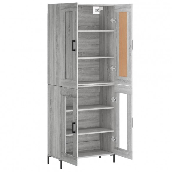 Buffet haut Sonoma gris 69,5x34x180 cm Bois d'ingénierie