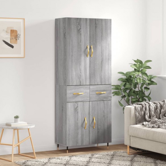 Buffet haut Sonoma gris 69,5x34x180 cm Bois d'ingénierie