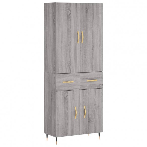 Buffet haut Sonoma gris 69,5x34x180 cm Bois d'ingénierie