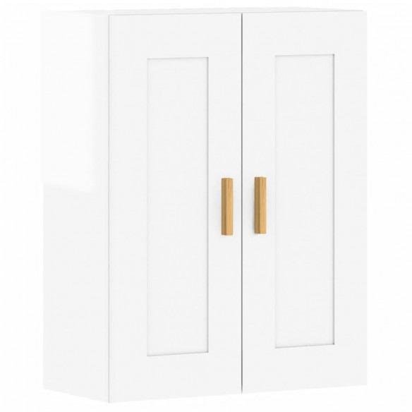 Armoires murales 2 pcs blanc brillant bois d'ingénierie