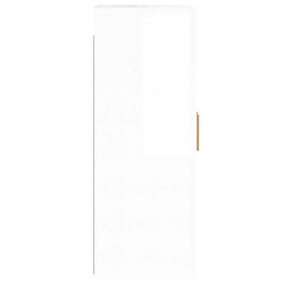 Armoires murales 2 pcs blanc brillant bois d'ingénierie