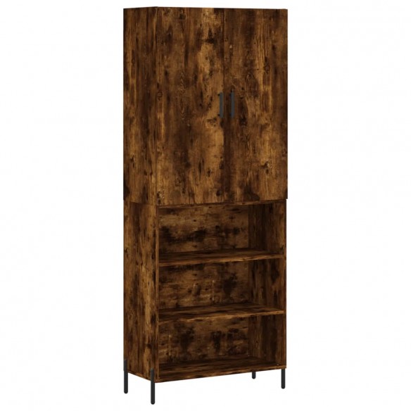 Buffet haut Chêne fumé 69,5x34x180 cm Bois d'ingénierie