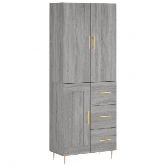 Buffet haut Sonoma gris 69,5x34x180 cm Bois d'ingénierie