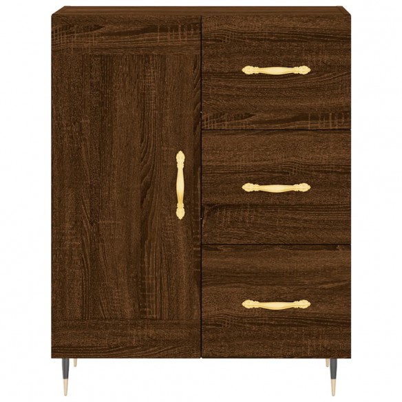 Buffet haut Chêne marron 69,5x34x180 cm Bois d'ingénierie