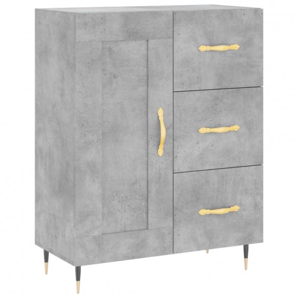 Buffet haut Gris béton 69,5x34x180 cm Bois d'ingénierie