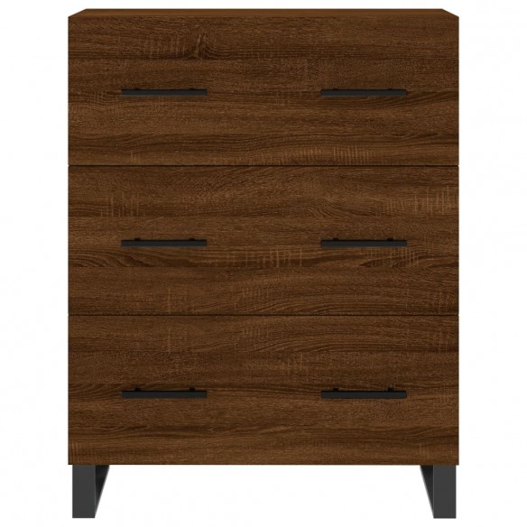 Buffet haut Chêne marron 69,5x34x180 cm Bois d'ingénierie