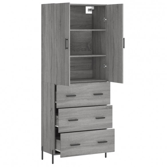 Buffet haut Sonoma gris 69,5x34x180 cm Bois d'ingénierie