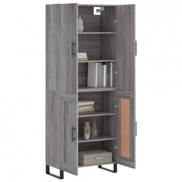 Buffet haut Sonoma gris 69,5x34x180 cm Bois d'ingénierie