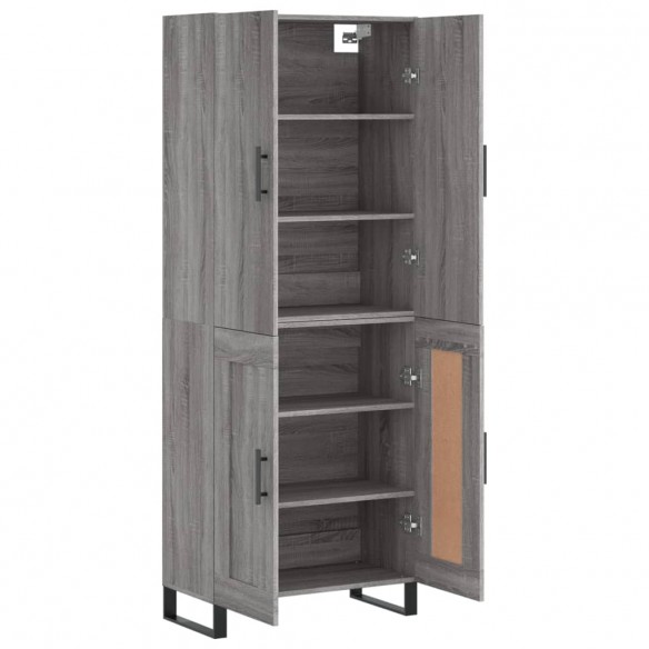 Buffet haut Sonoma gris 69,5x34x180 cm Bois d'ingénierie