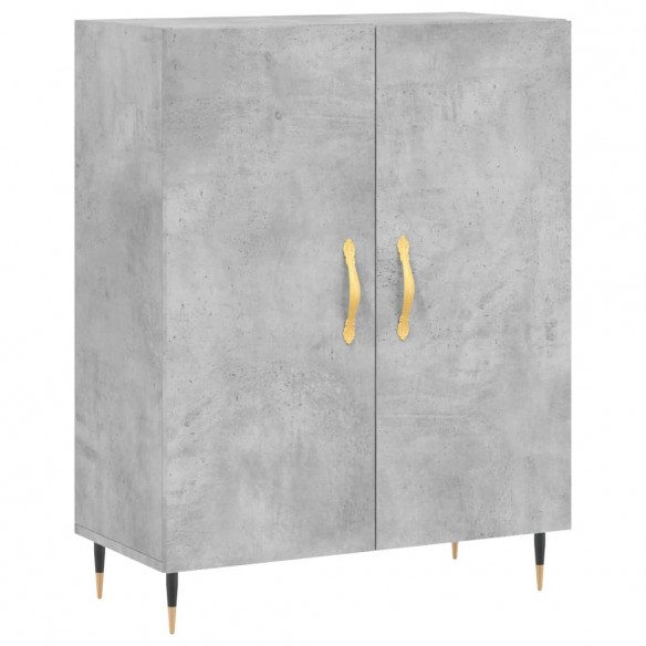 Buffet haut Gris béton 69,5x34x180 cm Bois d'ingénierie