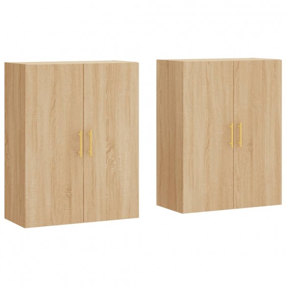 Armoires murales 2 pcs chêne sonoma 69,5x34x90 cm