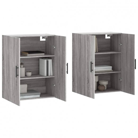 Armoires murales 2 pcs sonoma gris 69,5x34x90 cm