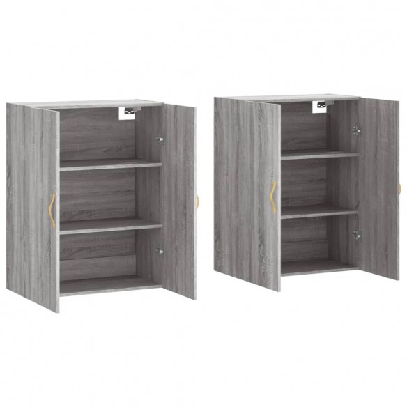 Armoires murales 2 pcs sonoma gris 69,5x34x90 cm