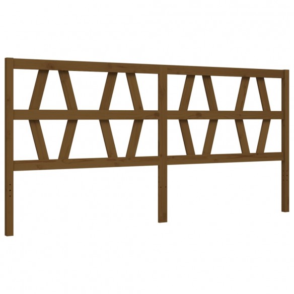 Cadre de lit avec tête de lit marron miel 200x200cm bois massif