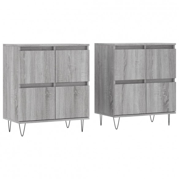 Buffets 2 pcs sonoma gris bois d'ingénierie