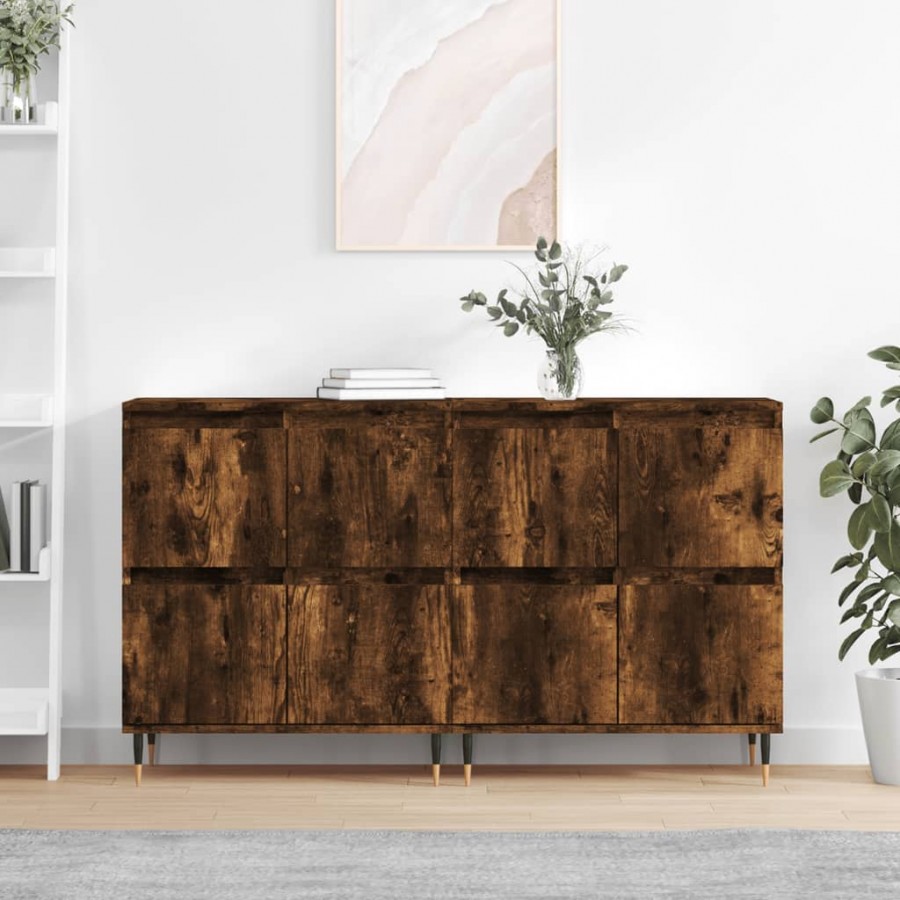 Buffets 2 pcs chêne fumé bois d'ingénierie