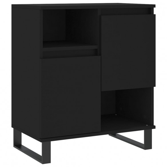 Buffets 3 pcs noir bois d'ingénierie